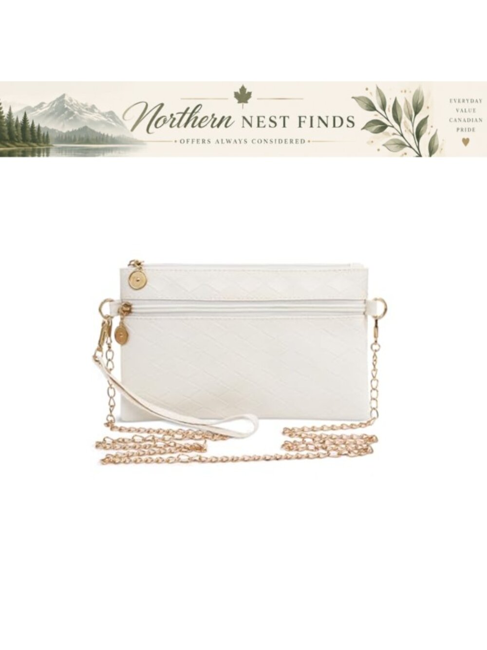 PU Leather Checkered Small Crossbody Bag Wristlet with Chain Strap